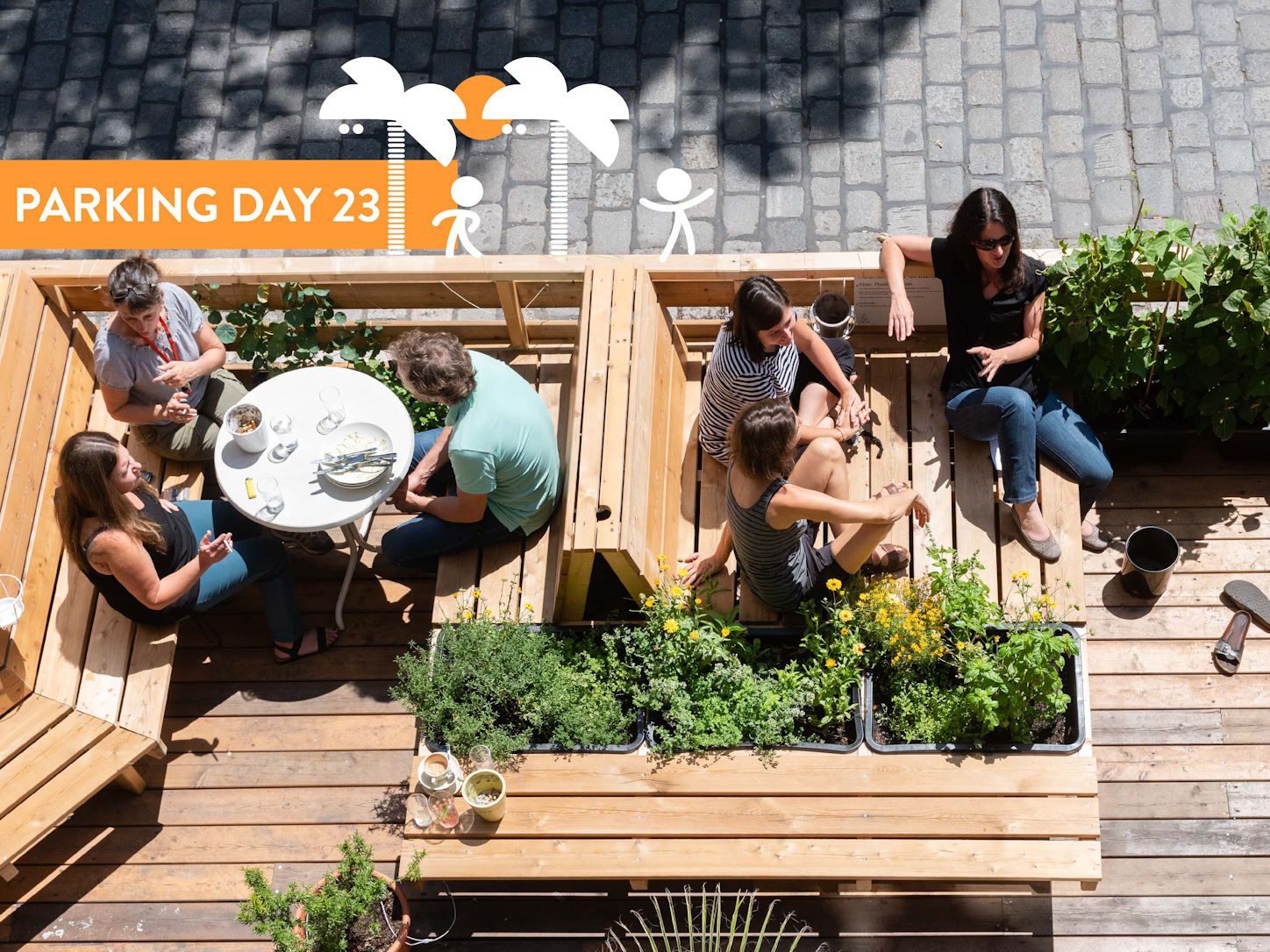 Wiens Grätzeloasen laden am 15. September 2023 zum Parking Day ein.