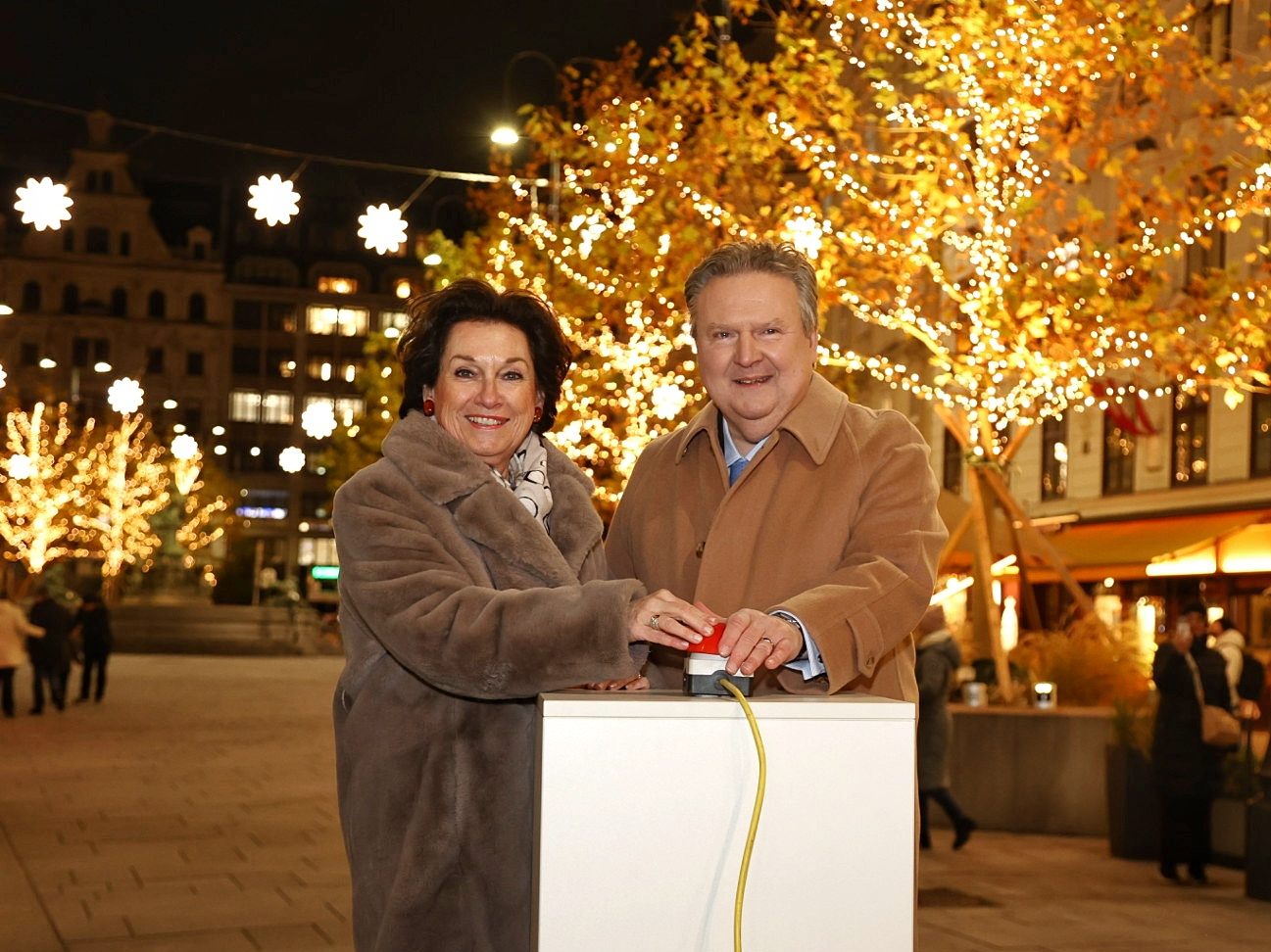 WK Wien Vizepräsidentin Kriz-Zwittkovits und Wiens Bürgermeister Ludwig eröffneten die Weihnachtsbeleuchtungssaison.